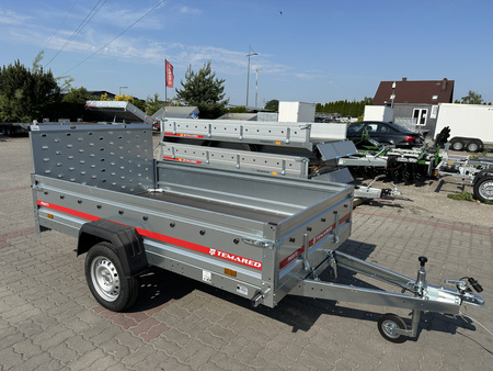 Przyczepka samochodowa uchylna z trapem najazdowym TEMARED PRAKTI 2615 o DMC 750kg